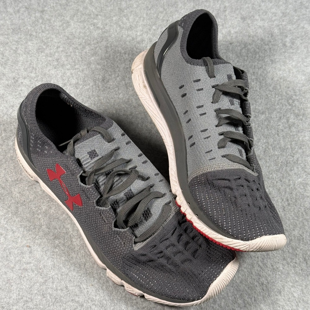 Under Armour Charged Bandit 3 Mens Running Shoes Grey Red 1266202-101 Size 9.5